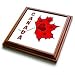 Canada - Maple Leaf - Hearts - 8x8 Trivet With 6x6 Ceramic Tile