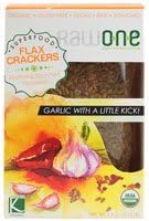 Raw One: Garlic Flax Raw Crackers 2.5 Oz (6 Pack)