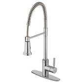 Estora 15-51121-SS Forza Single Handle Pull-Down Kitchen Faucet, Stainless Steel