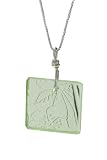 Antique Green Depression Glass Square Necklace