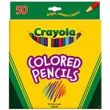 Colored Pencils, Crayola, 24 Ct., Full Length, Assorted Colors BIN684024 by Binney & Smith