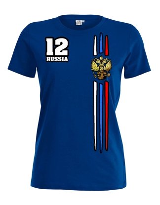 RUSSIA FAN SHIRT – RUSSLAND – Royalblau – WOMEN T-SHIRT by Jayess Gr. S
