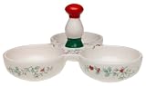 Pfaltzgraff Winterberry Divided Serving Dish with Sculpted Handles