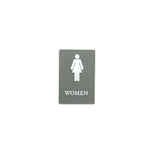 Quartet ADA Approved Women's Restroom Sign, Tactile Graphics, Molded Plastic, 6 x 9 Inches, Gray (01417)