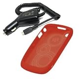Combo of Butterfly Coral Embossed Silicone Skin Cover Case and Car Charger for Blackberry Curve 8520