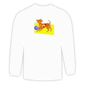 Long Sleeve T-shirt with play, pet, animal, dog, ball, puppy