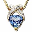 Diamond Blue Topaz Pendant Necklace