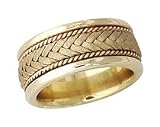 Hand Woven Comfort Fit Wedding Band 14K Yellow Gold