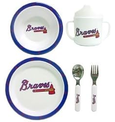 Atlanta Braves 5 Piece Children's Dinner Set - Baseball Sports Merchandise