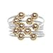 Sterling Silver Multi Wire Toe Ring With 18kt Gold over Sterling Silver Beads Two Tone Toe Ring