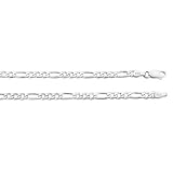 Sterling Silver Figaro Chain 4mm & 30 Inches