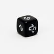 Opaque 10mm 6-sided Backgammon Doubling Cube, Black with White