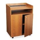 SAFCO PRODUCTS Executive mobile presentation stand beverage cart, medium oak SAF8919MO... by Safco