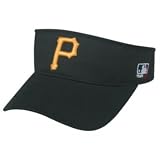 MLB ADULT Pittsburgh PIRATES Home BLACK VISOR Adjustable Velcro TWILL