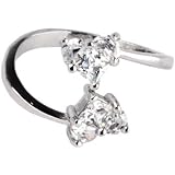  : Sterling Silver 925 Cubic Zirconia SOLITAIRE HEART Toe Ring