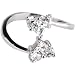 Sterling Silver 925 Cubic Zirconia SOLITAIRE HEART Toe Ring
