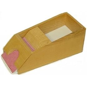 Premium Quality Wooden Dealer Card Shoe, Choose from 4 or 6 Deck Capacity