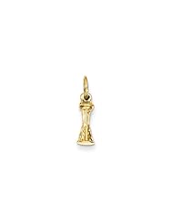 Mini 3-D Seattle Space Needle Charm in 14 Karat Yellow Gold