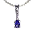 14K White Gold Tanzanite and Diamond Pendant