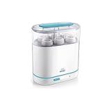 Philips Avent SCF285/02 elektrischer 3-in-1 Sterilisator inklusiv 1x Flasche 125 ml und 1x Schnuller