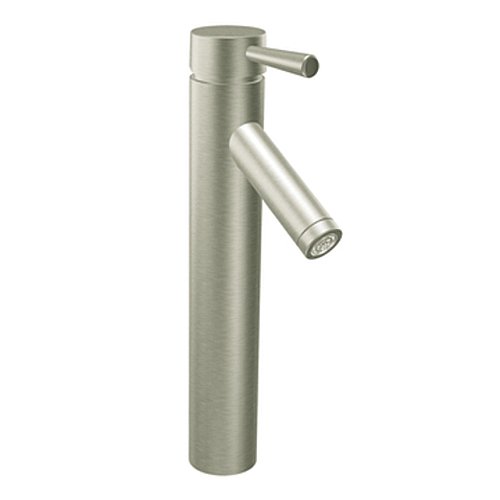 Moen 6111BN Level One-Handlelow Arc Vessel Bathroom Faucet, Brushed Nickel