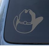 COWBOY HAT - Car, Truck, Notebook, Vinyl Decal Sticker #1238 | Vinyl Color: Silver
