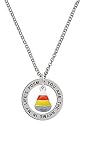 Small 3-D Enamel Candy Corn Life's Poem Affirmation Ring Necklace