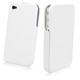 BoxWave Designio Leather Flip iPhone 4S Case (Winter White)