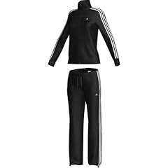 adidas ESS 3 Streifen Knit Suit Damen Trainingsanzug schwarz