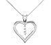 9ct White Gold Ladies 3 Diamond Heart Pendant & 18