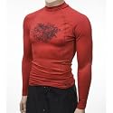 Limited edition O'Neill men's graphic long sleeve rashguard M Men's Dark red