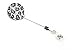 Animal Print Pull Reel Retractable ID Badge Holder with Rhinestones Gold