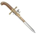 1800s Flintlock Pistol / Dagger Combination - Metal Replica Pirate Gun with Knife Blade