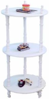 3-Tier Round White Decorative Shelf - 27.7 in.