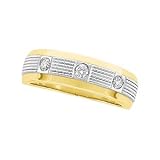 14K Two-Tone Gold Diamond Wedding Band Duo - Lady's Ring