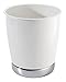mDesign Wastebasket Trash Can with Facial Tissue Box Cover/Holder, 2 pc Bathroom Accessory Set - White/Chrome