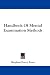 Book Handbook Of Mental Examination Methods