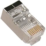 Cat5e RJ45 Plug Shielded 50u for round cable Solid & Stranded - 100 PACK