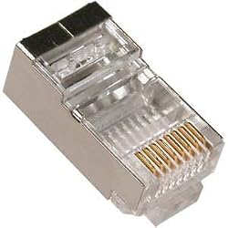 Cat5e RJ45 Plug Shielded 50u for round cable Solid & Stranded - 100 PACK