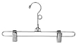 12Steel Skirt Hanger w/ Loop Hook /Chrome--- Lot of 100 each