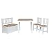 Kindersitzgruppe Kinderm�bel Sitzgruppe + Kindertruhenbank Kinderbank Truhenbank in Wei�lack inkl. Spielzeugkiste Stauraum f�r die Spielsachen Set : Anni