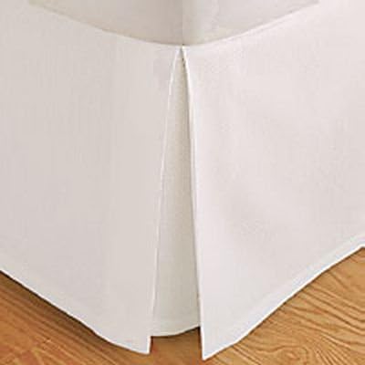 King Size Tailored Bed Skirt Pleated 14" Drop - Ivory