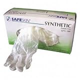 Safeskin Synthetic Powder-Free Vinyl Exam Gloves, Size Small. 100 per box.