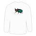 Long Sleeve T-shirt with green, beetle, insect, rhinoceros, horn, brown Large White