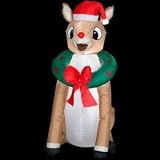 3.5 Ft Tall Rudolph The Red-Nosed Reindeer Christmas Airblown Inflatable Outdoor Holiday Decor by Gemmy