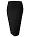 LE3NO Womens High Waisted Pencil Midi Skirt with Stretch