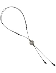 .925 Sterling Silver Disc Connector Charm Bead Lariat Necklace Macrame Diamond Jewelry