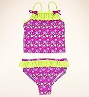 Square Neck Floral & Spot Frill Tankini