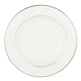 Lenox Floral Veil Bone China Platinum Banded Pasta Bowl Rim Soup by Lenox