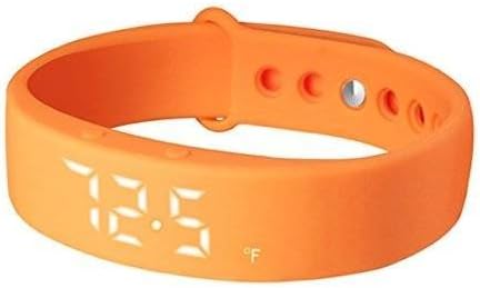 Invtepy® luminous Cup Series Smart Watch Sports Bracelet Wristband Pedometer Step Calorie Counter Walking Distance with Sleep Monitor Temperature Time/date Function(Orange)